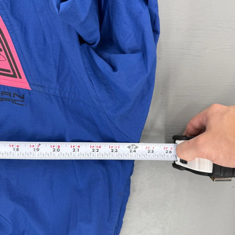 Ocean Pacific Windbreaker Jacket Blue‎ Vintage 90s Surf Pink Logo XL
